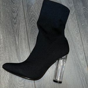 brand new booties with clear heel 6.5
